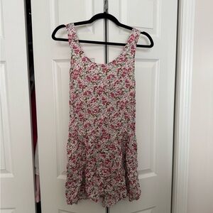 Women’s Floral Mini Dress | Size S/M | Pink Cottagecore Sundress